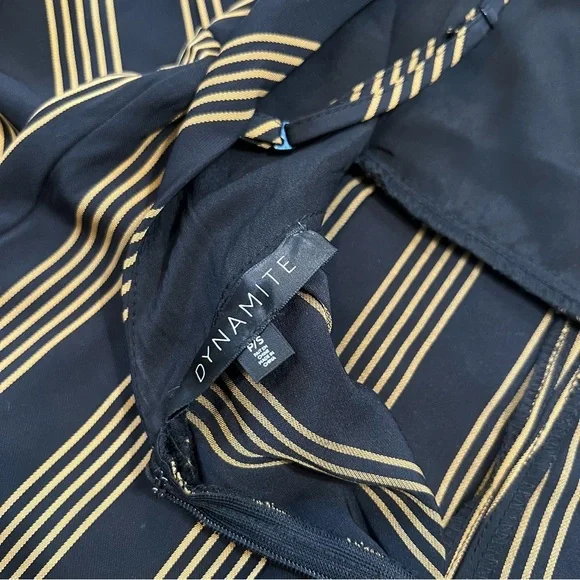 Dynamite  High Neck Low Back Stripped Jumpsuit - Picture 9 of 10